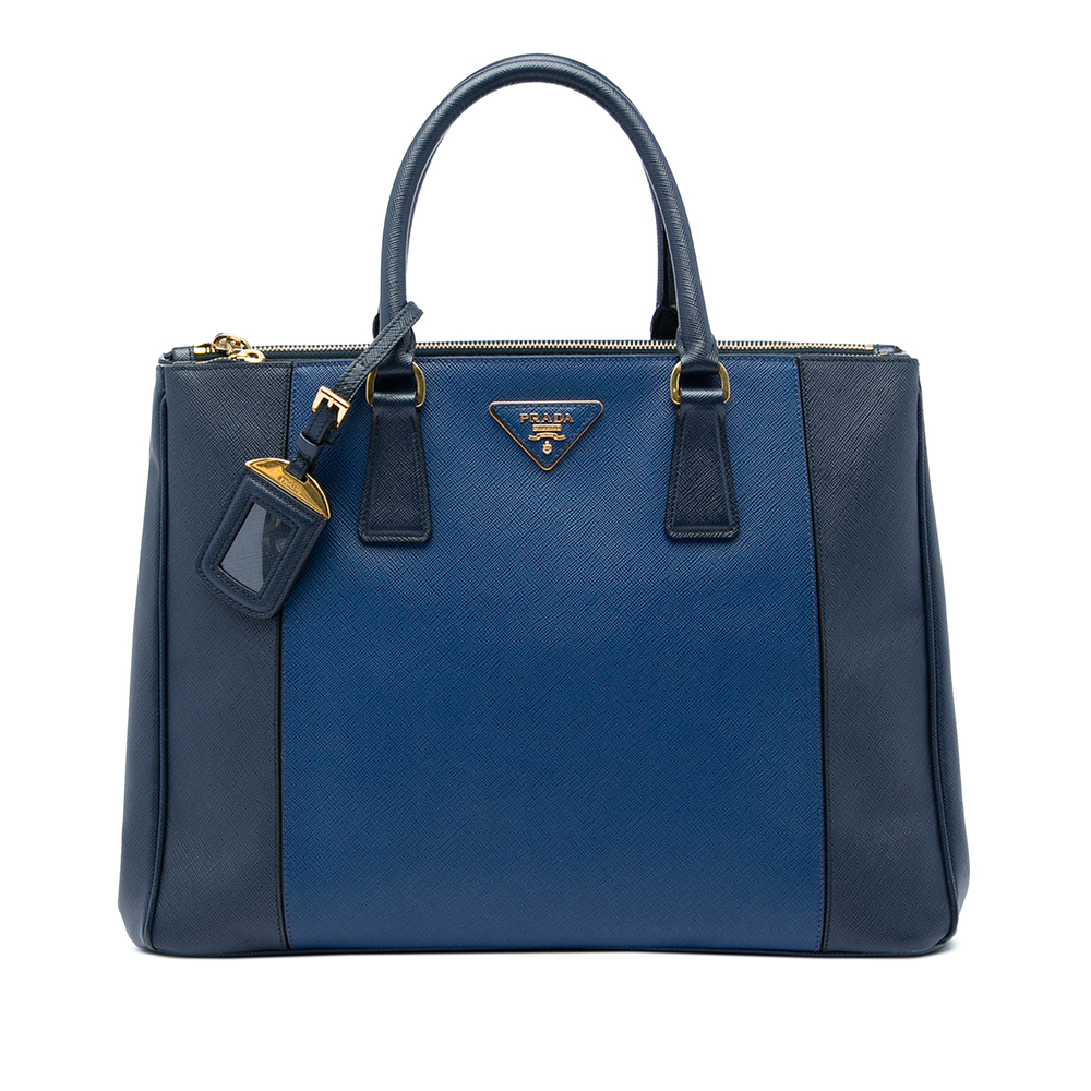 Pre-Loved Prada Medium Bicolor Saffiano Lux Galleria Double Zip Satchel